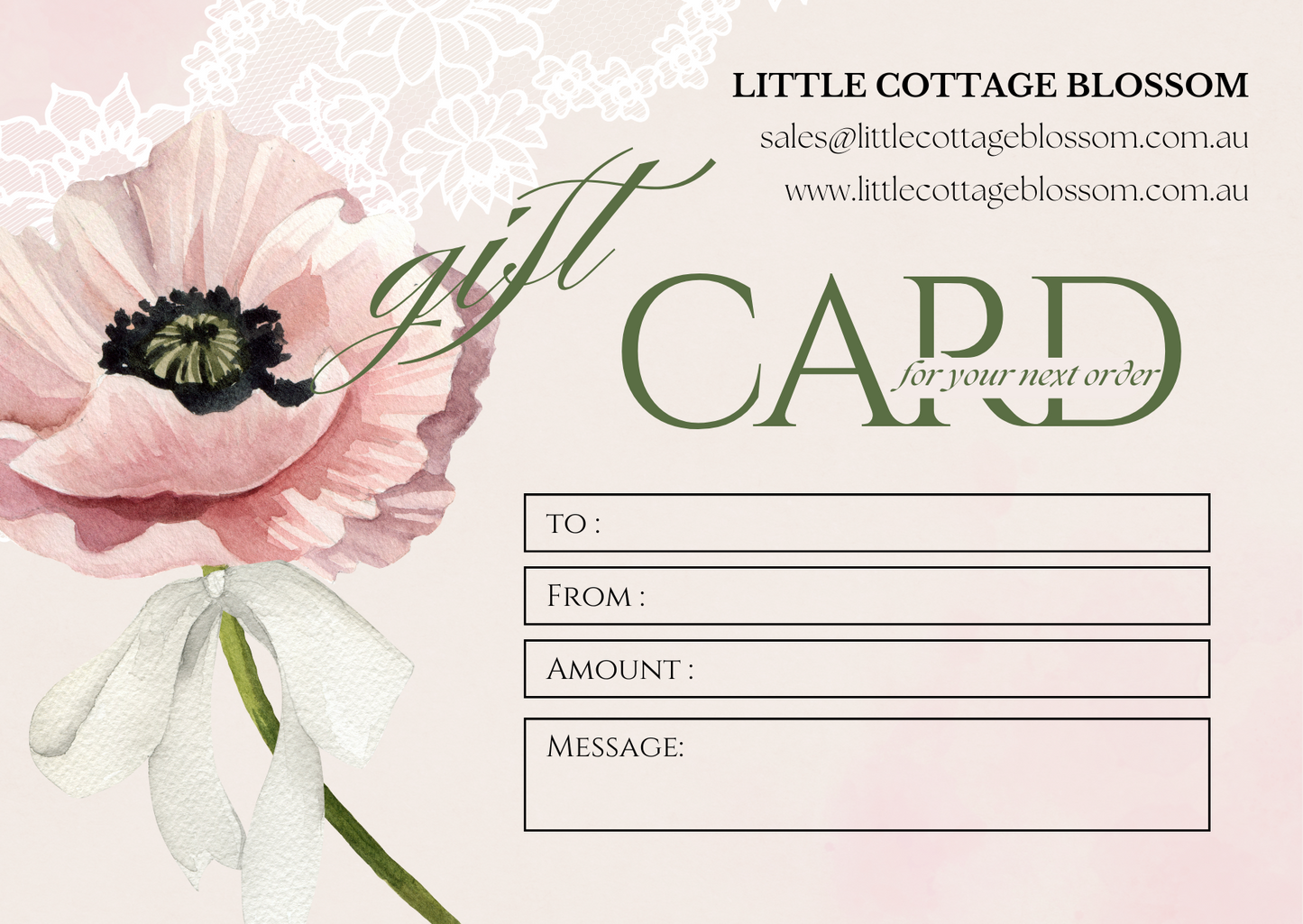 Little Cottage Blossom Gift Card