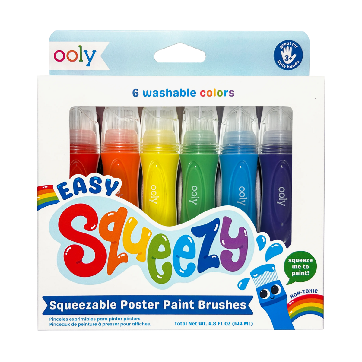 Six Kid's Squeezy Poster Paint Brushes