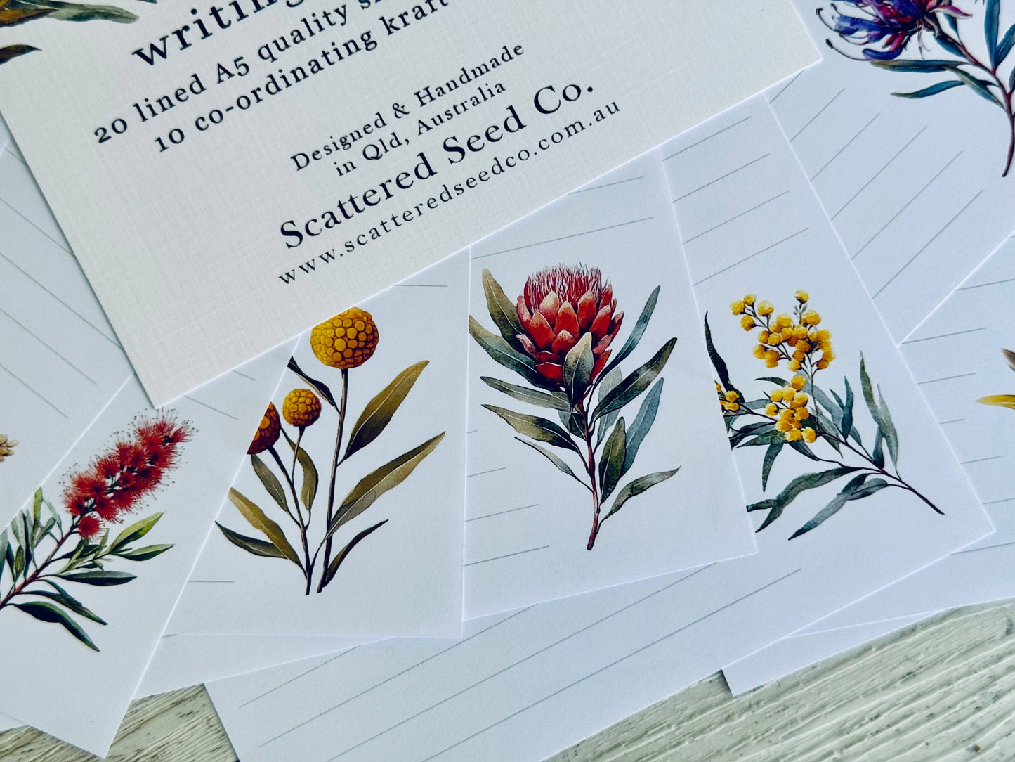 Australian Native Floral Letter Writing set