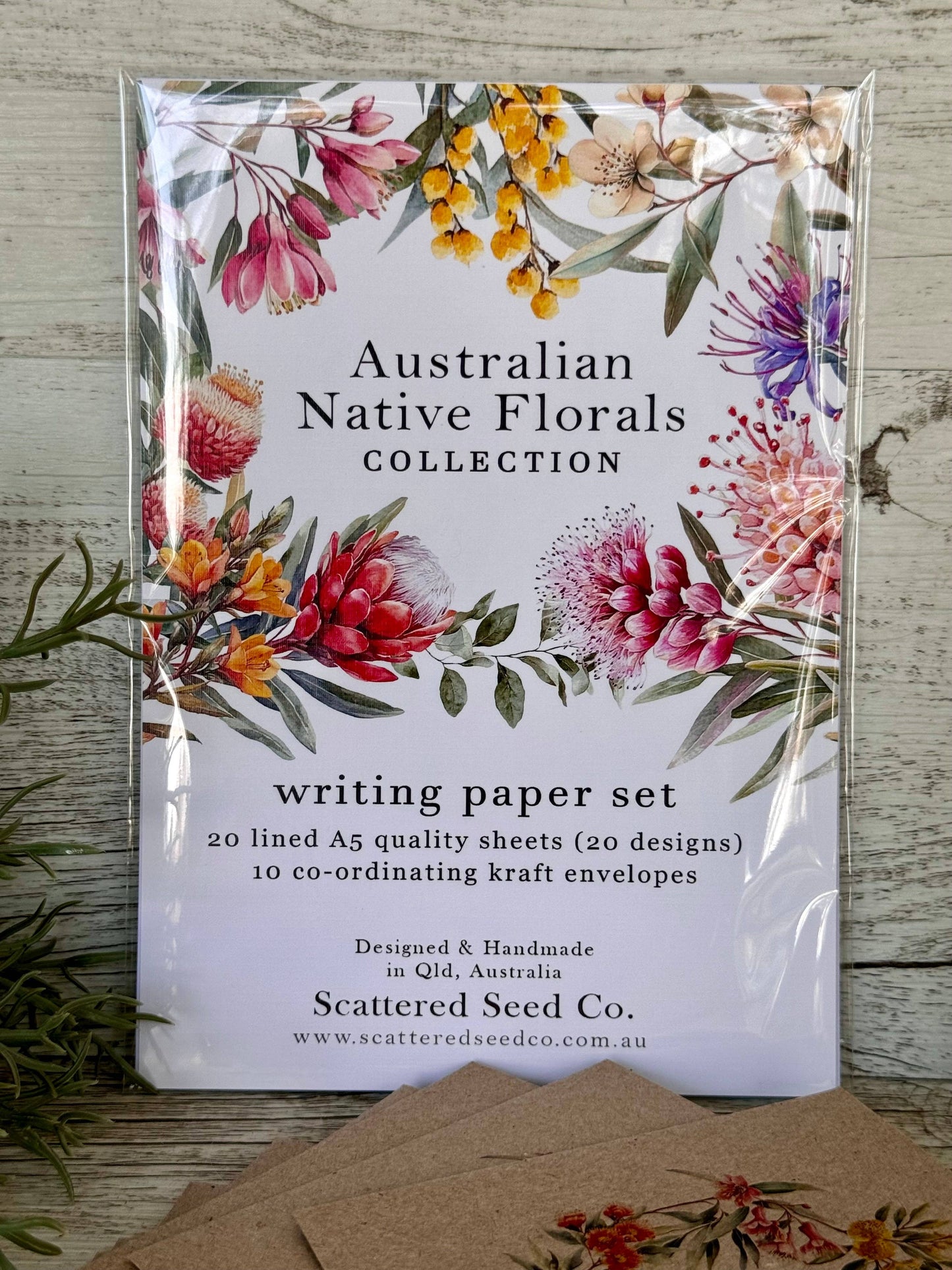 Australian Native Floral Letter Writing set