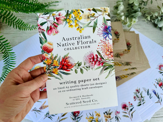 Australian Native Floral Letter Writing set