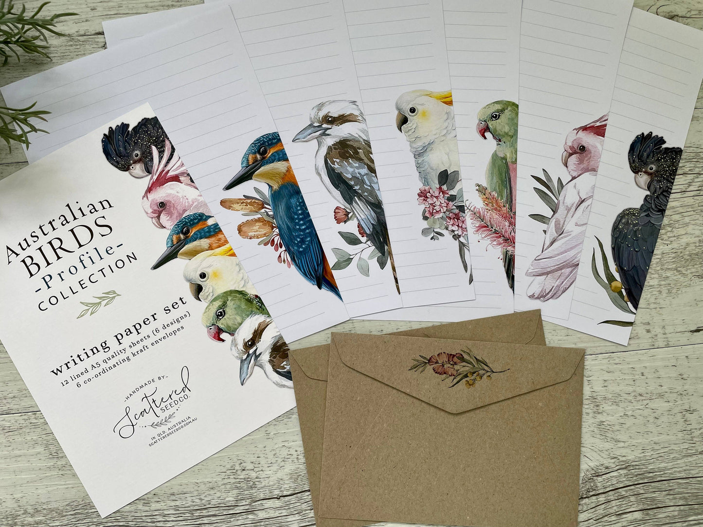 Australian Birds Profile Letter Writing Paper Set
