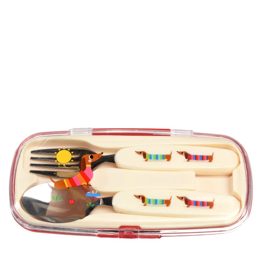 Rex London Child Cutlery Set - Sausage Dog
