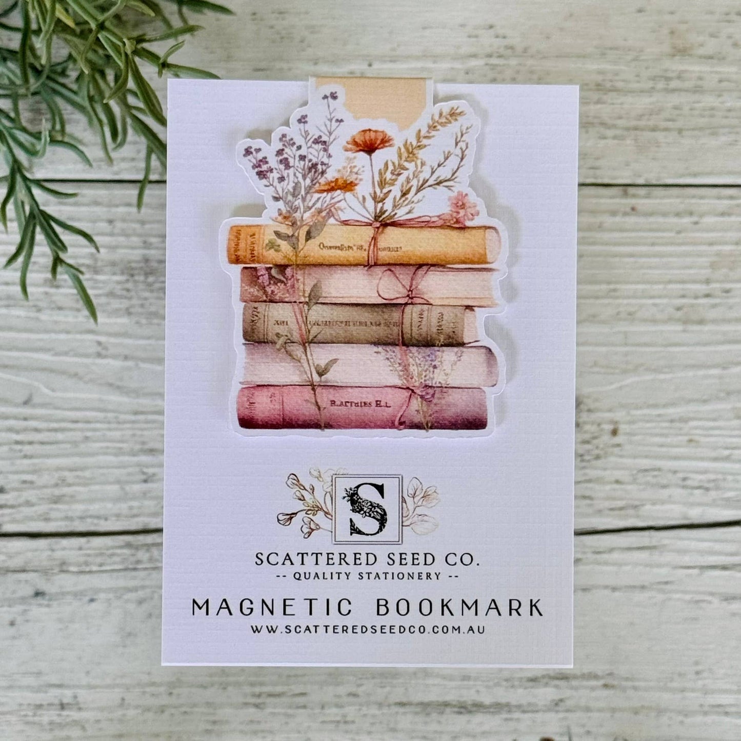 Spring Floral Books Magnetic Bookmark