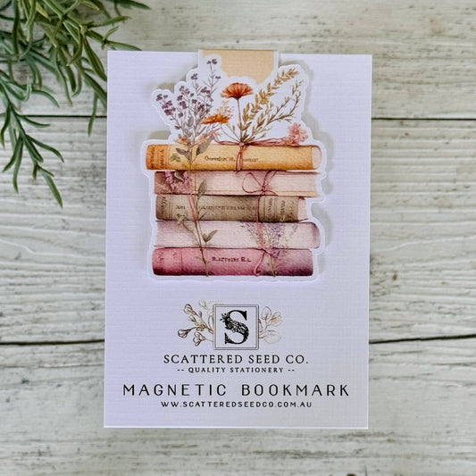 Spring Floral Books Magnetic Bookmark