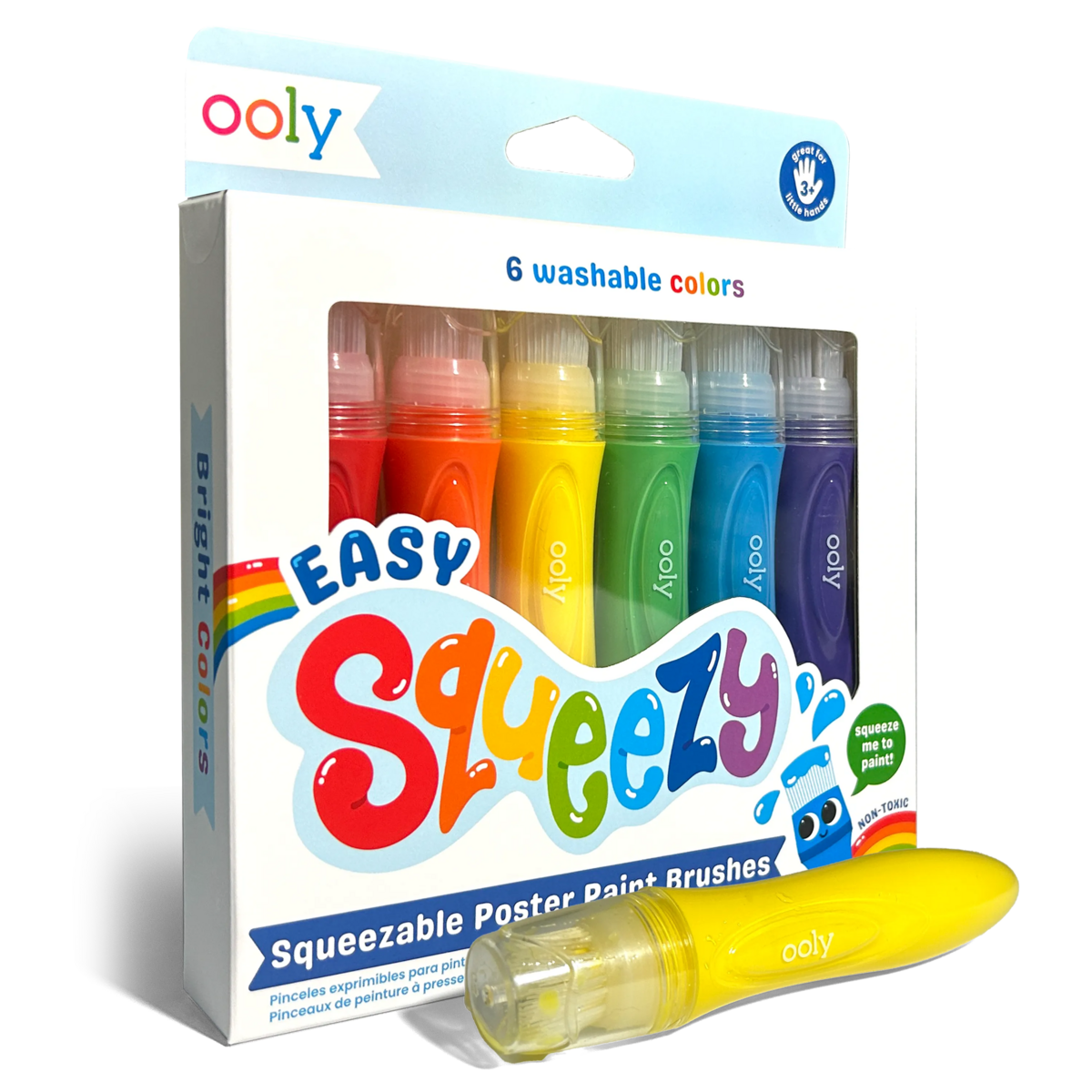 Six Kid's Squeezy Poster Paint Brushes