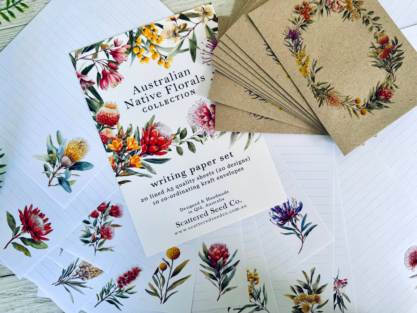 Australian Native Floral Letter Writing set